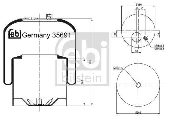 Пневморесори FB 35691 для MERCEDES-BENZ ACTROS MP2 / MP3 1832, LS, LLS